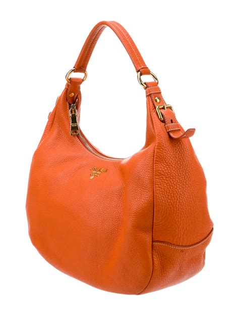 prada vitello daino hobo orange|prada hobo price.